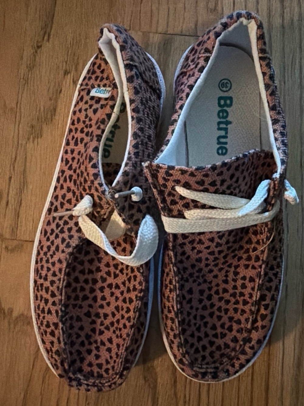 Women's Leopard-Print Casual Lace-Up Shoes - Brown